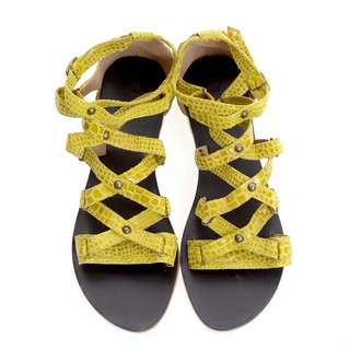 Sandale din piele naturala HEEL2TOE galbene