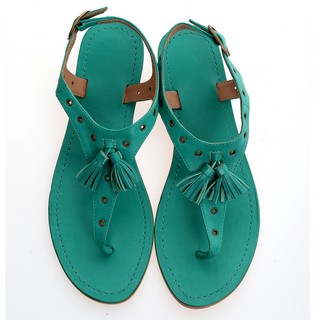 Sandale din piele naturala HEEL2TOE turcoaz