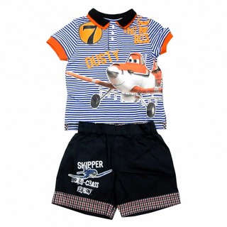 Set tricou polo cu maneci scurte si pantaloni scurti, Disney Dusty bleumarin
