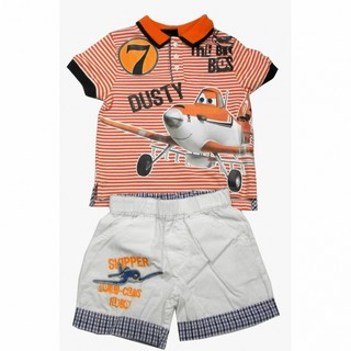 Set tricou polo cu maneci scurte si pantaloni scurti, Disney Dusty orange