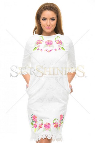 Rochie StarShinerS Brodata Bermude White