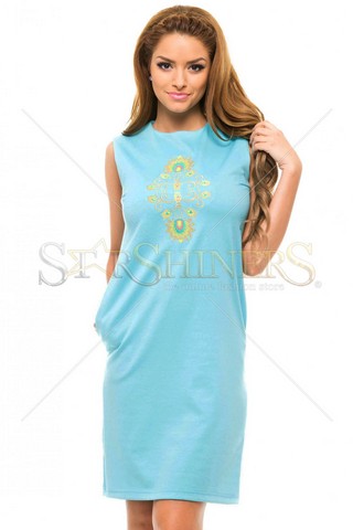 Rochie StarShinerS Brodata Paraiso Blue