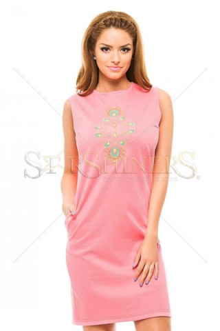 Rochie StarShinerS Brodata Paraiso Rosa