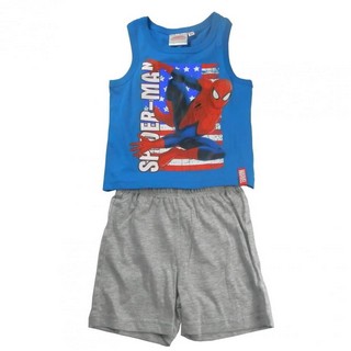 Pijama fara maneci Disney Spiderman Albastru