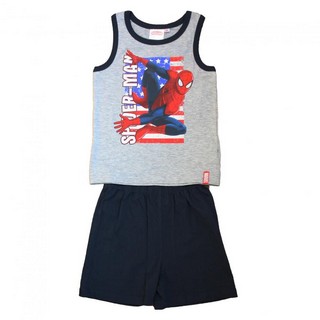 Pijama fara maneci Disney Spiderman Gri