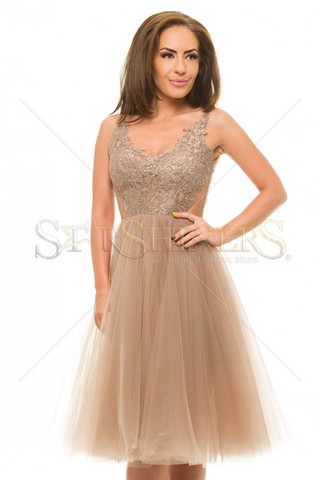 Rochie Ana Radu Glamorous Look Brown