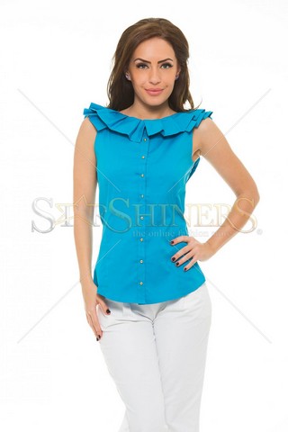 Top PrettyGirl Frilled Blue