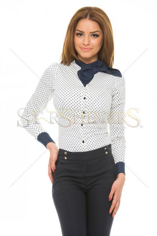 Camasa Fofy Casual Dots White