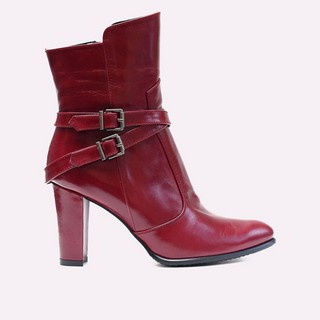 Botine dama de piele cu toc Etamin