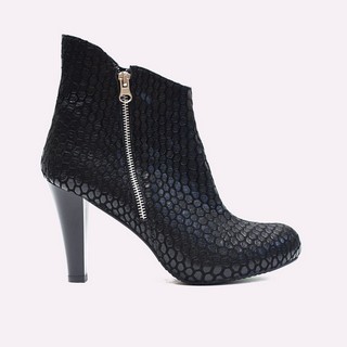 Botine dama din piele cu toc si platforma Spica