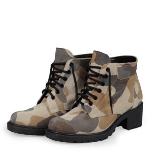 GHETE DIN PIELE INTOARSA CU IMPRIMEU ARMY RANIA