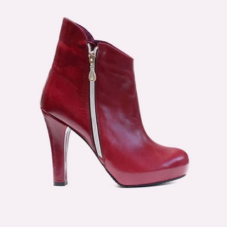 Botine dama de piele cu toc si platforma Mada