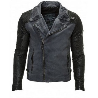 Geaca de Piele Barbati Gipsy Negru-Antracit Malko