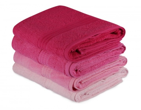Set 4 prosoape bumbac 100%,Hobby Home, 70x140 cm, Rainbow - Pink
