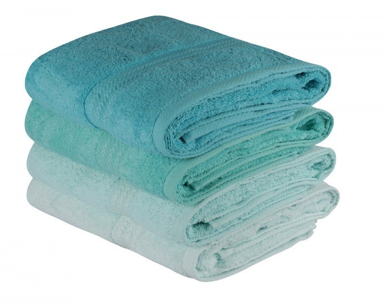 Set 4 prosoape bumbac 100%,Hobby Home, 70x140 cm, Rainbow - Water Green