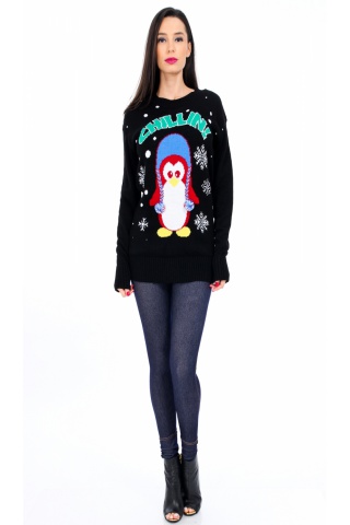 Pulover negru Pinguin