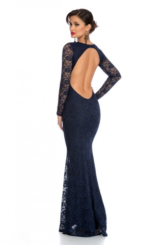 Rochie Glamour Bleumarin - spate