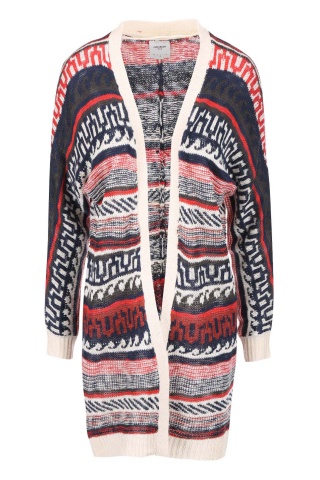 Cardigan tricotat cu model albastru