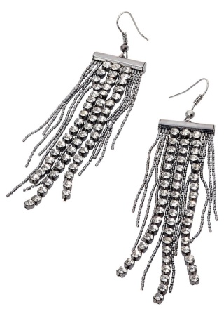Cercei lungi cu strass-uri