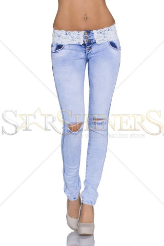 Jeans Laced Waist Blue