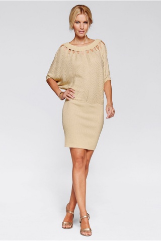 Rochie tricotata bej