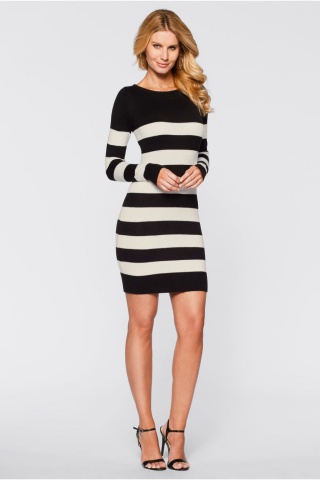 Rochie tricotata cu dungi