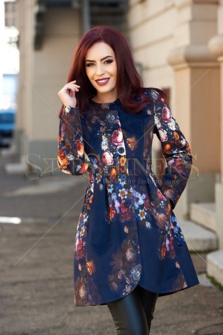 Trench Beautiful Flowers DarkBlue