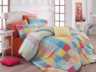 Lenjerie de pat Ranforce Karo Orange