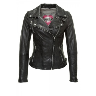 Geaca de Piele Dama Freaky Nation Neagra Biker Princess