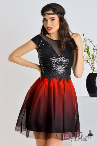 Rochie Sequin Degrade Red