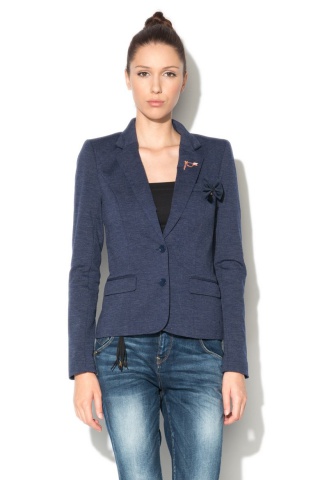 Sacou casual bleumarin cu brose New Arial