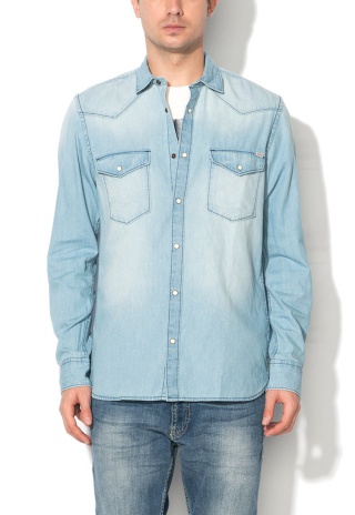 Camasa din chambray bleu decolorat Joshua