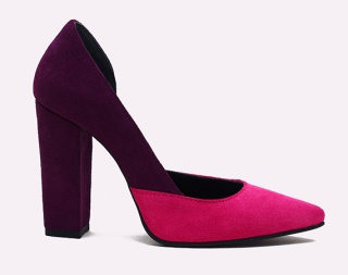 PANTOFI DAMA DE PIELE CU TOC GROS FENIO DUO