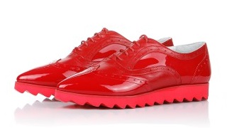 PANTOFI OXFORD ROSII DIN PIELE NATURALA ETO01LR