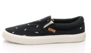 Pantofi slip-on negri cu pasari Harry