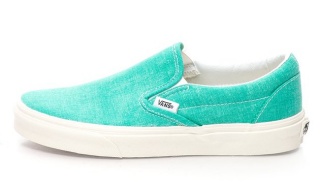 Pantofi slip-on verde deschis decolorat Classic