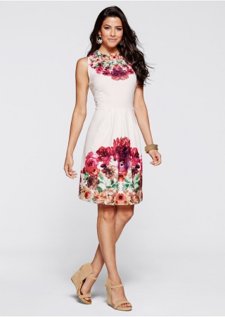 Rochie alba cu flori