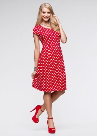 Rochie rosie cu buline