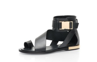 Sandale negre din piele Poppie