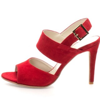Sandale rosii din piele intoarsa