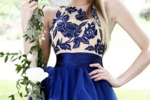 Rochii de seara albastru regal pentru nunta si botez 2025