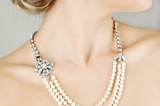 Seturi de bijuterii pentru mireasa din perle si cristale Swarovski