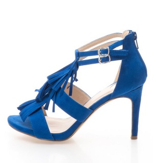 Sandale albastre cu toc stiletto