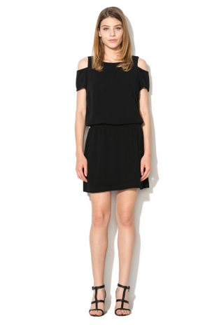 Rochie neagra cu maneci scurte