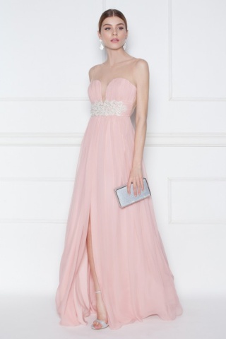 Rochie roz lunga de ocazie Nissa