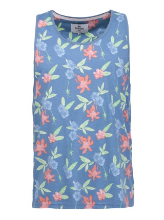 Tricou albastru cu imprimeu floral Bellfield Miller