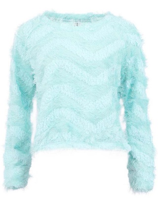 Pulover pufos verde deschis Vero Moda