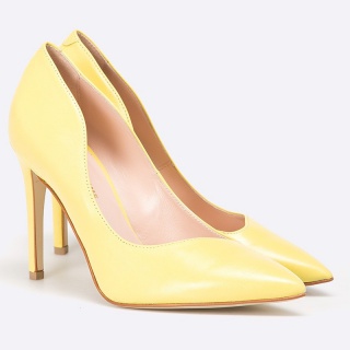 SOLO FEMME - PANTOFI CU TOC GALBENI