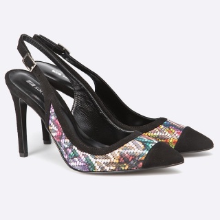 SOLO FEMME - PANTOFI CU TOC NEGRI