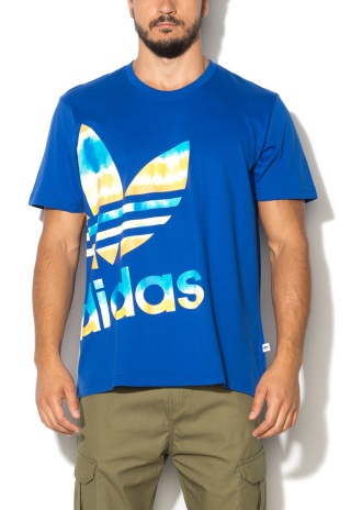 Tricou albastru cobalt cu imprimeu logo